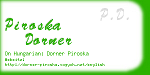 piroska dorner business card